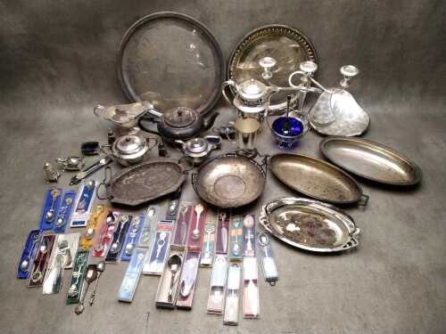 Assorted silver plate including candelabra