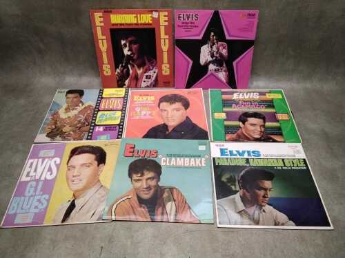 Eight Elvis Presley soundtrack vinyl records