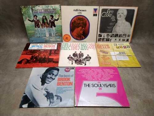 Eight Soul and Doo-Wop vinyl records
