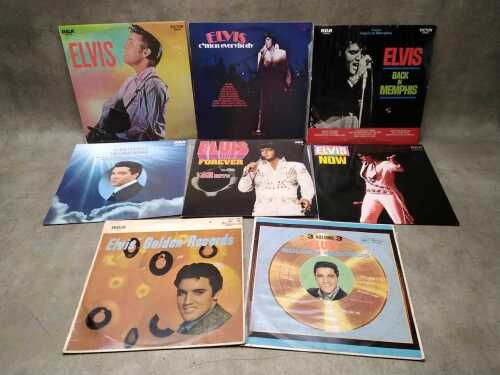 Eight Elvis Presley vinyl records