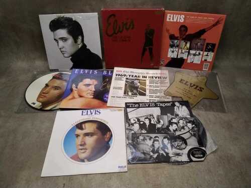 Elvis Presley vinyl records, calendars and 'The Legend: Volume 4' cassette box set