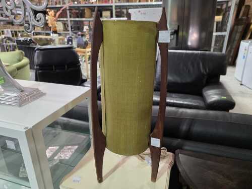 Mid-century rocket lamp in olive