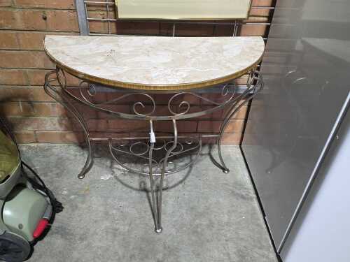 Marble-style top console table