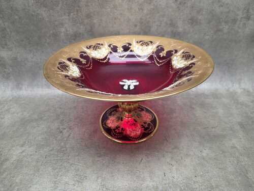 Venetian ruby glass comport