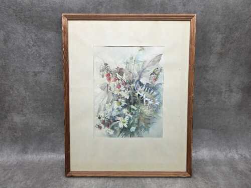 Ursula Schindler, floral still life, 1946. Watercolour painting on paper