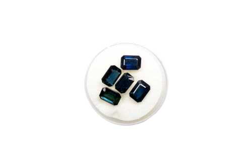 Collection of five emerald cut sapphires