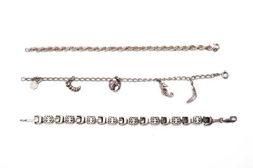 Three bracelets in sterling silver