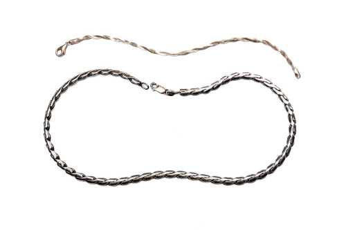 A twist link necklace and bracelet in sterling silver
