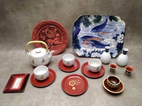 Oriental decorative and kitchen ware items