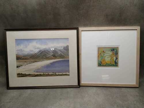 Two original artworks including Margaret Forsyth (1918-1991), Lake Pedder 1972, watercolour on paper