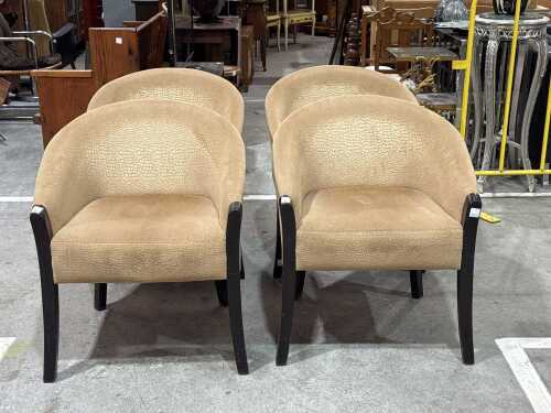 4 upholstered tub chairs