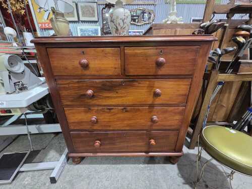 Australian red cedar five-drawer chest