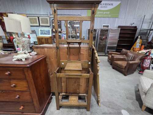 Arts and Crafts oak hall stand