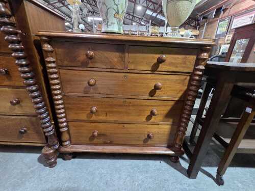 5-drawer cotton reel chest of drawers