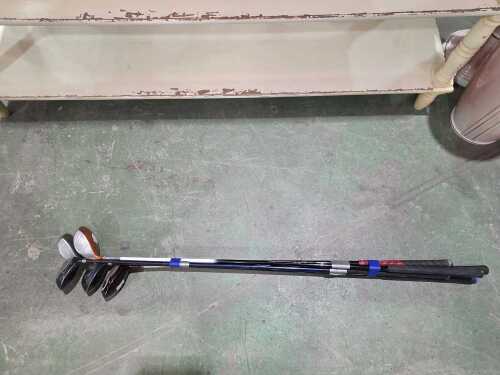 Five golf clubs including Rawlings and Acer