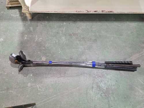 Five golf clubs including Royal Crown