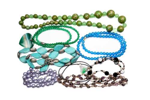 Collection of gemstone necklaces