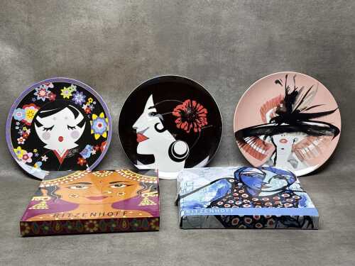 Five Ritzenhoff limited edition porcelain cabinet plates