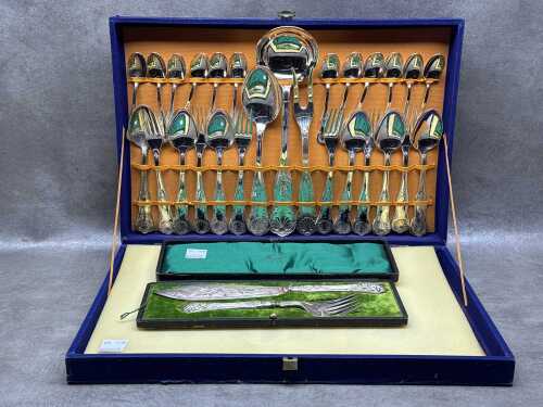Vintage Italian silver plated cutlery setting for 12
