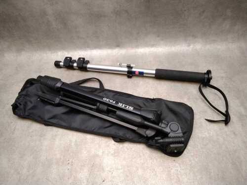 Two tripods, including Manfrotto monopod