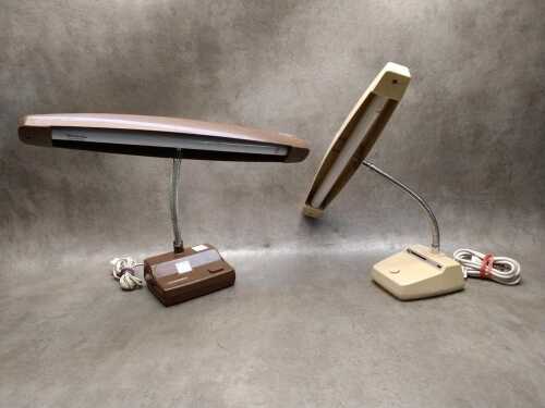 Two vintage desk lamps including Hanimex