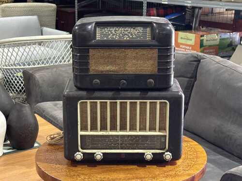 His Master's Voice and Philips bakelite valve radios