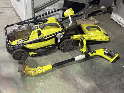 Two roybi items - mower and whipper snipper