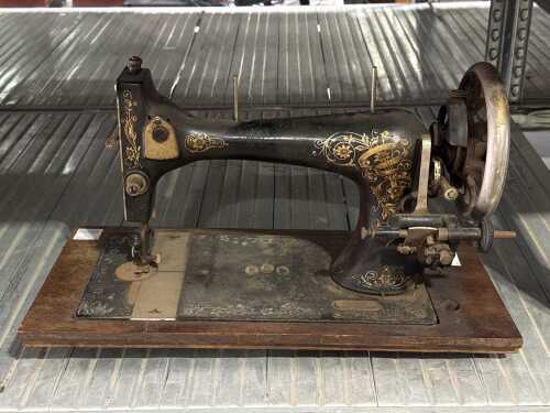 Vintage hand-operated sewing machine
