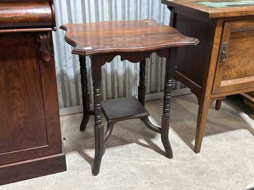 Edwardian two-tier occasional table with shaped top