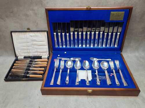 Coronet silver plated part cutlery setting and fish set