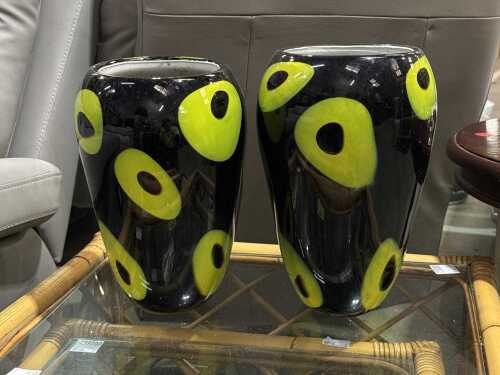 Pair of cased art glass vases