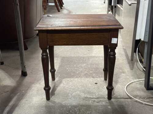 Small timber occasional table on turned legs