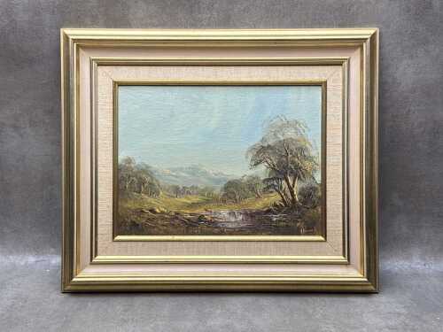 Judy Barnard (1932-), Australian landscape. Oil painting on board