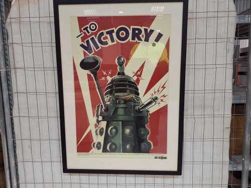 'Doctor Who To Victory!' framed dalek poster print