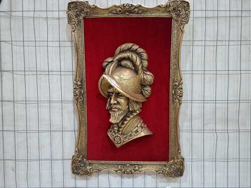 Vintage mounted relief Spanish Conquistador bust