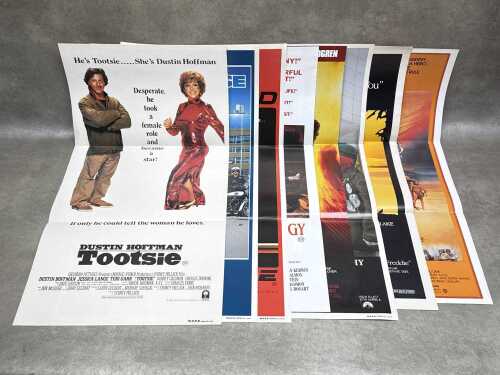 Eight vintage movie posters, including Tootsie and Trading Places