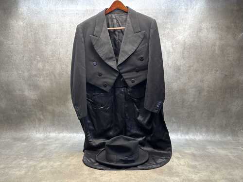 Louis Epstein tail coat and Royal Stetson felt fedora