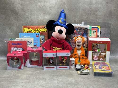 Vintage Disney Items, including boxed Christmas ornaments