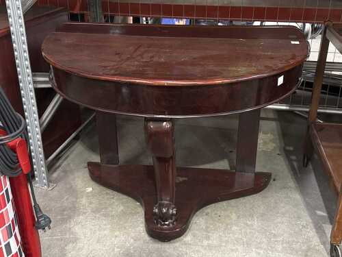 Timber demi-lune hall table