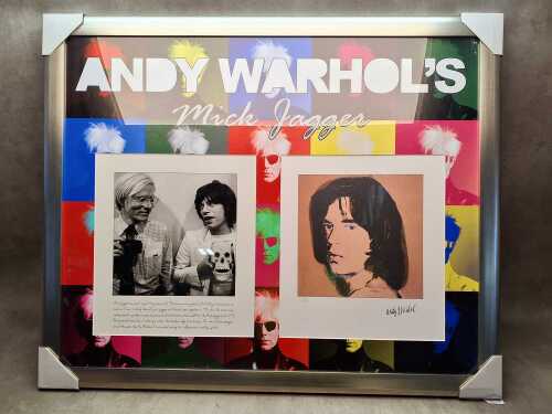 'Andy Warhol's Mick Jagger' memorabilia collage