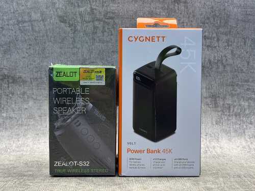 Cygnett Volt Power Bank 45K & Zealot portable wireless speaker