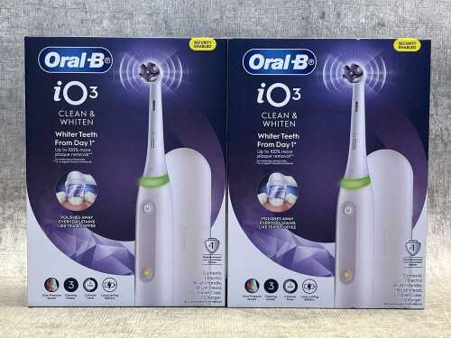 Two Oral B iO3 electric toothbrushes