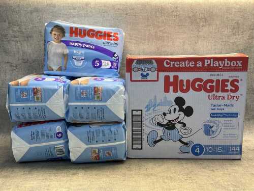 Group of Huggies boys nappies