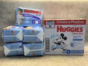 Group of Huggies boys nappies