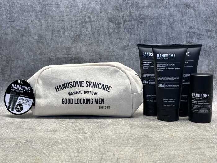 Group of Handsome Men's Skincare products
