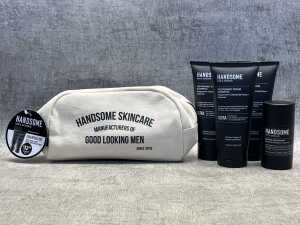 Group of Handsome Men's Skincare products