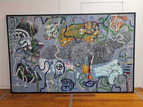 Nathan Feldman, Neural Pathways EDMR, 2017. Oil painting on canvas