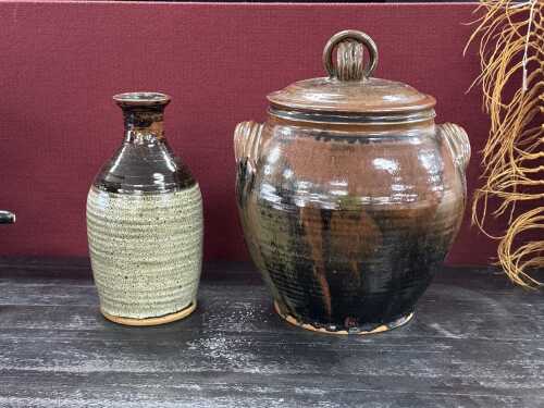Two pieces of stoneware pottery