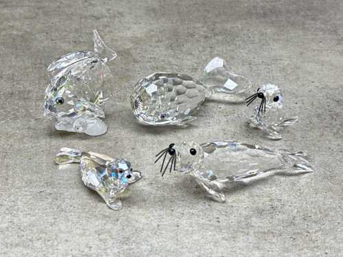 Five Swarovski Crystal Sea life figures
