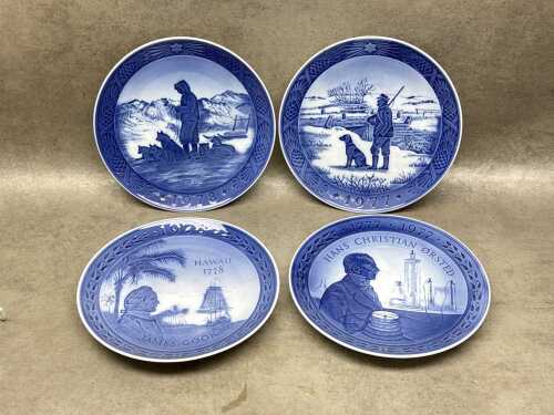 Four Royal Copenhagen porcelain wall plates